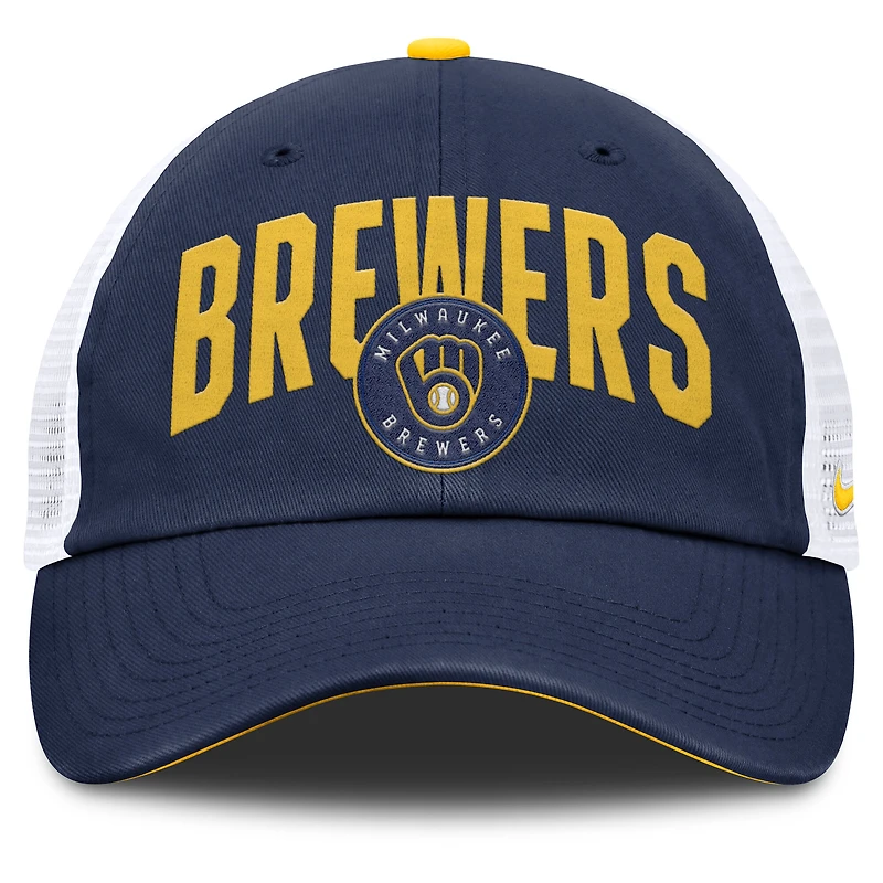 Men's Nike  Navy Milwaukee Brewers Primetime Club Adjustable Trucker Hat