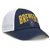 Casquette trucker ajustable Nike Primetime Club Milwaukee Brewers bleu marine pour homme