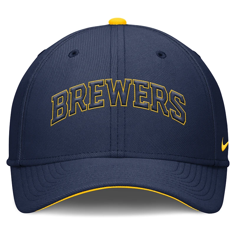 Men's Nike Navy Milwaukee Brewers Primetime Rise Dri-FIT Flex Hat