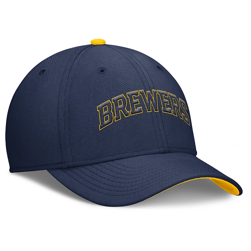 Men's Nike Navy Milwaukee Brewers Primetime Rise Dri-FIT Flex Hat