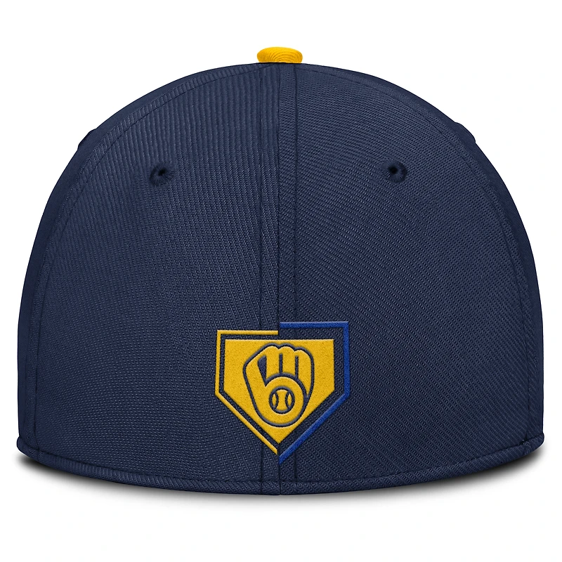 Men's Nike Navy Milwaukee Brewers Primetime Rise Dri-FIT Flex Hat