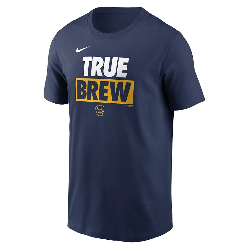 T-shirt pour homme Nike Milwaukee Brewers Rally Rule bleu marine