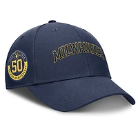 Casquette ajustable Nike bleu marine Milwaukee Brewers Rise Gaberdine pour homme