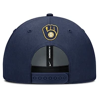 Casquette ajustable Nike bleu marine Milwaukee Brewers Rise Gaberdine pour homme