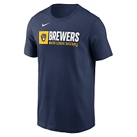T-shirt Nike bleu marine Team Block des Milwaukee Brewers pour homme
