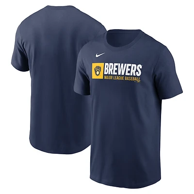 T-shirt Nike bleu marine Team Block des Milwaukee Brewers pour homme