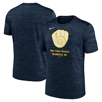 T-shirt Nike bleu marine Milwaukee Brewers Velocity Performance pour homme