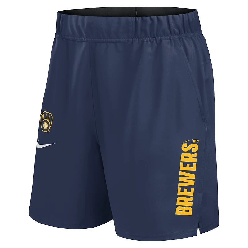 Men's Nike Navy Milwaukee Brewers Woven Victory Dri-FIT Shorts