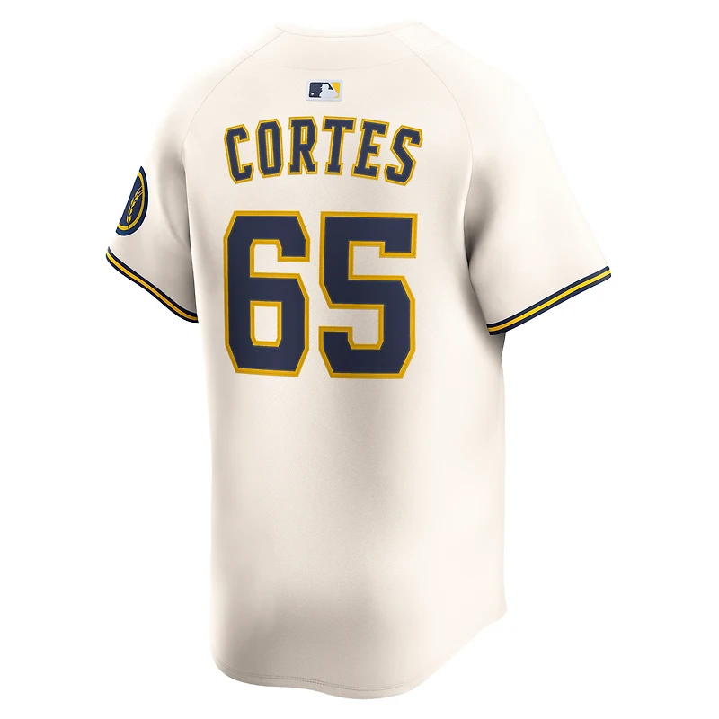 Men's Nike Nestor Cortes Cream Milwaukee Brewers Home Limited Player Jersey