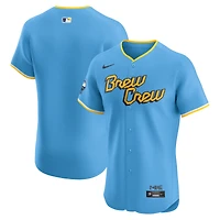 Men's Nike  Powder Blue Milwaukee Brewers City Connect Elite Jersey