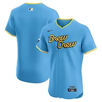 Men's Nike Powder Blue Milwaukee Brewers City Connect  Elite Jersey