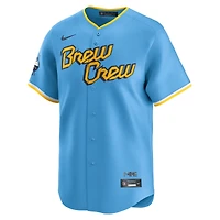 Maillot Nike Milwaukee Brewers City Connect Limited pour homme, bleu poudre