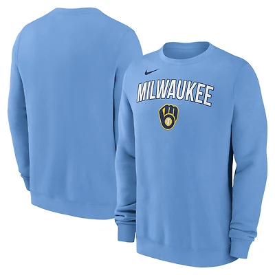 Sweat-shirt Nike bleu poudre pour homme des Milwaukee Brewers