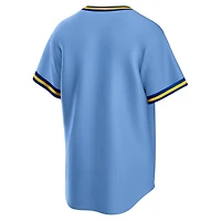 Men's Nike Powder Blue Milwaukee Brewers Road Cooperstown Collection Team Jersey