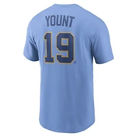 T-shirt Nike Robin Yount bleu poudré Milwaukee Brewers Cooperstown Collection avec nom et numéro pour homme