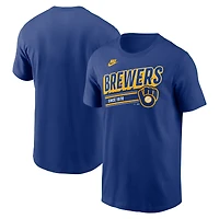 T-shirt rétro Nike Royal Milwaukee Brewers Cooperstown pour homme