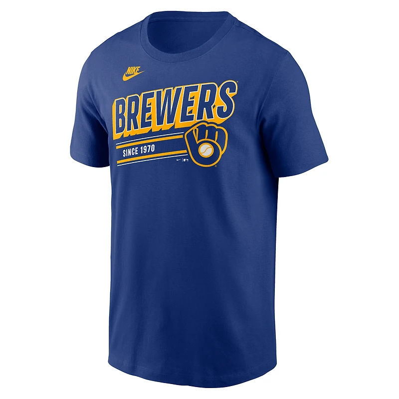 T-shirt rétro Nike Royal Milwaukee Brewers Cooperstown pour homme