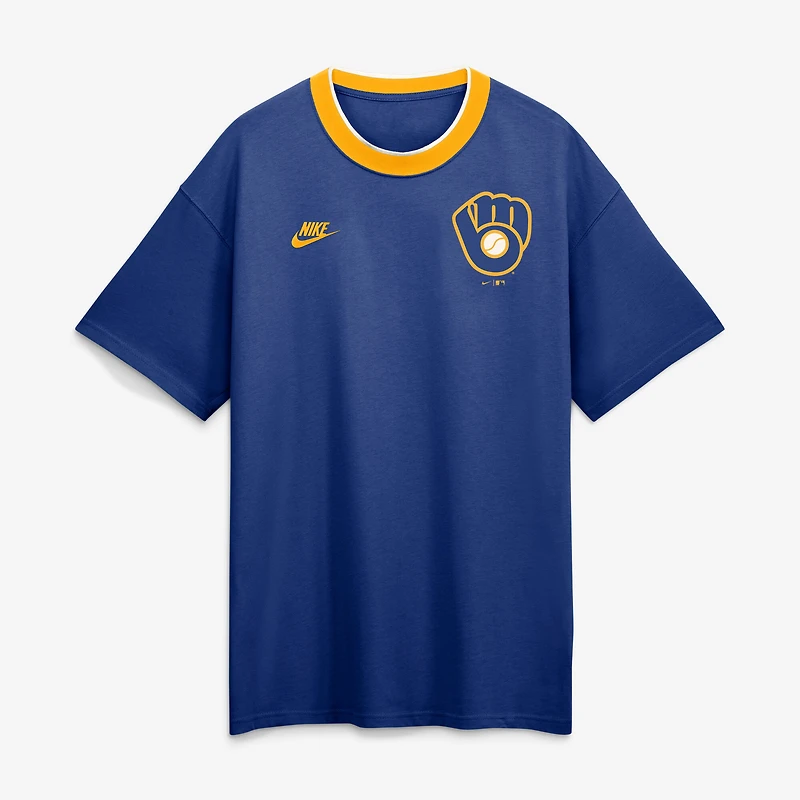 Men's Nike Royal Milwaukee Brewers Cooperstown Collection Ringer T-Shirt