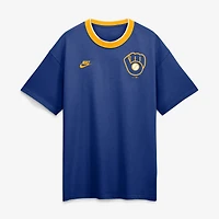 Men's Nike Royal Milwaukee Brewers Cooperstown Collection Ringer T-Shirt