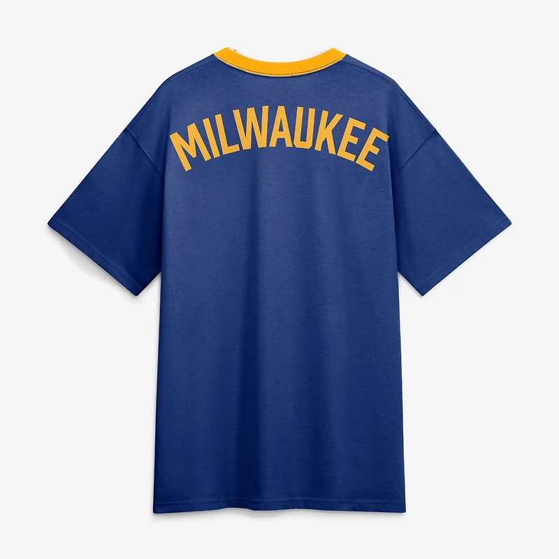 T-shirt à col rond Nike Royal Milwaukee Brewers Cooperstown Collection pour homme