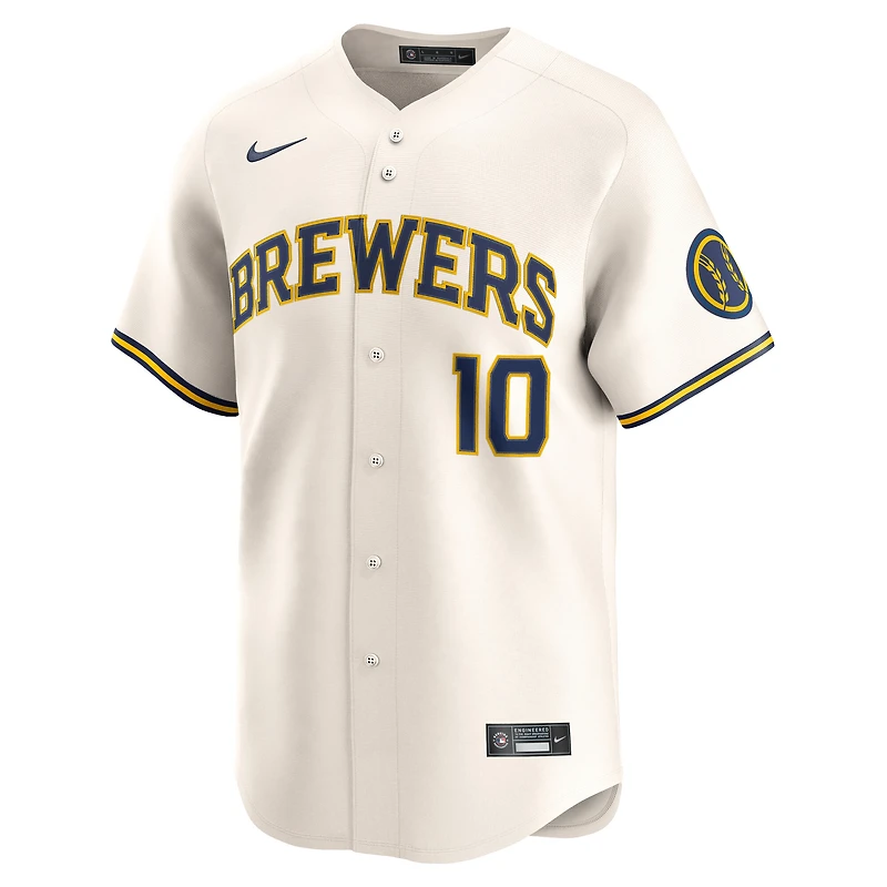 Men's Nike Sal Frelick Cream Milwaukee Brewers Home Limited Player Jersey