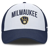 Casquette ajustable Nike Club Performance pour homme, blanc/bleu marine, Milwaukee Brewers