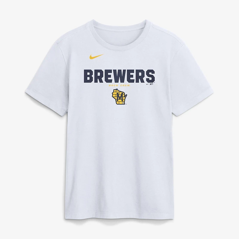 Men's Nike White Milwaukee Brewers Bold Team Name T-Shirt