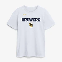 Men's Nike White Milwaukee Brewers Bold Team Name T-Shirt
