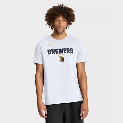 Men's Nike White Milwaukee Brewers Bold Team Name T-Shirt