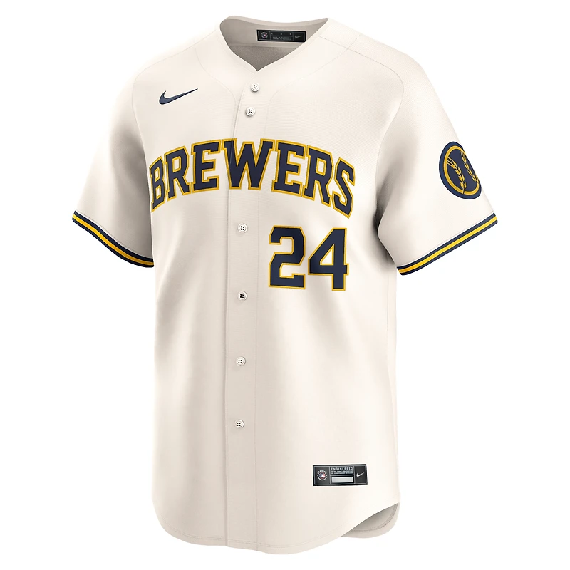 Men's Nike William Contreras Cream Milwaukee Brewers Home Limited Player Jersey