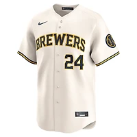 Men's Nike William Contreras Cream Milwaukee Brewers Home Limited Player Jersey