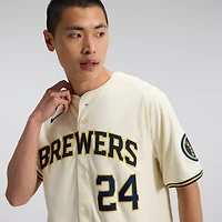 Men's Nike William Contreras Cream Milwaukee Brewers Home Limited Player Jersey