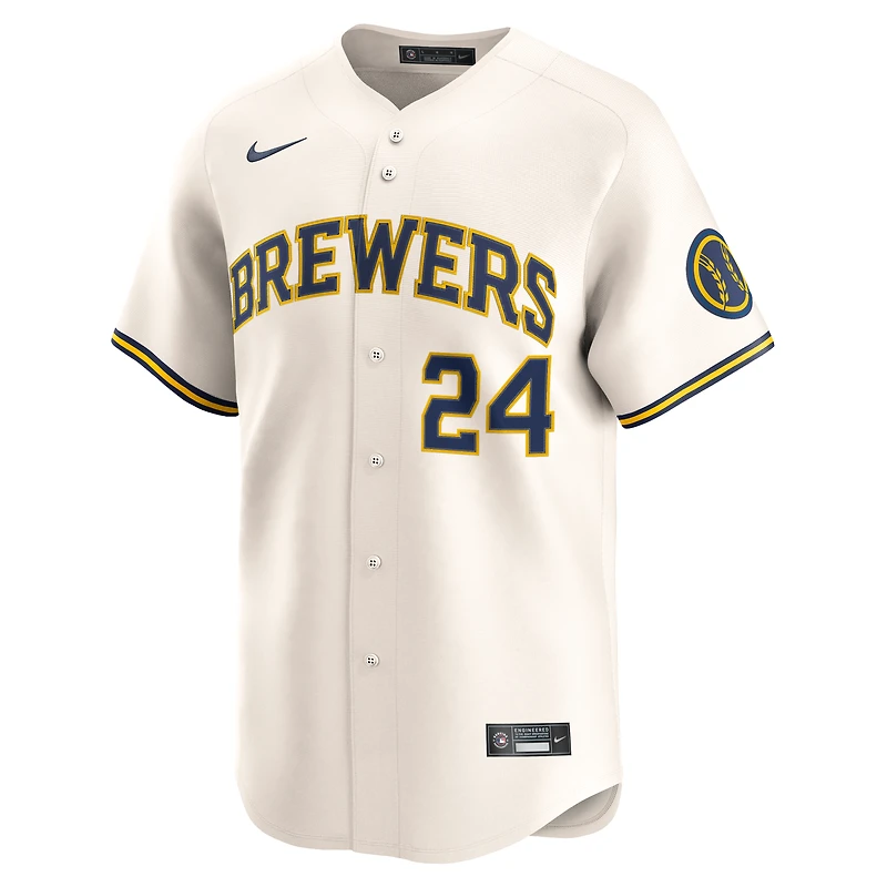 Maillot de joueur alternatif Nike William Contreras pour homme des Milwaukee Brewers, couleur crème, édition limitée
