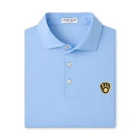 Polo de performance Hugo des Milwaukee Brewers, bleu clair, Peter Millar, pour homme