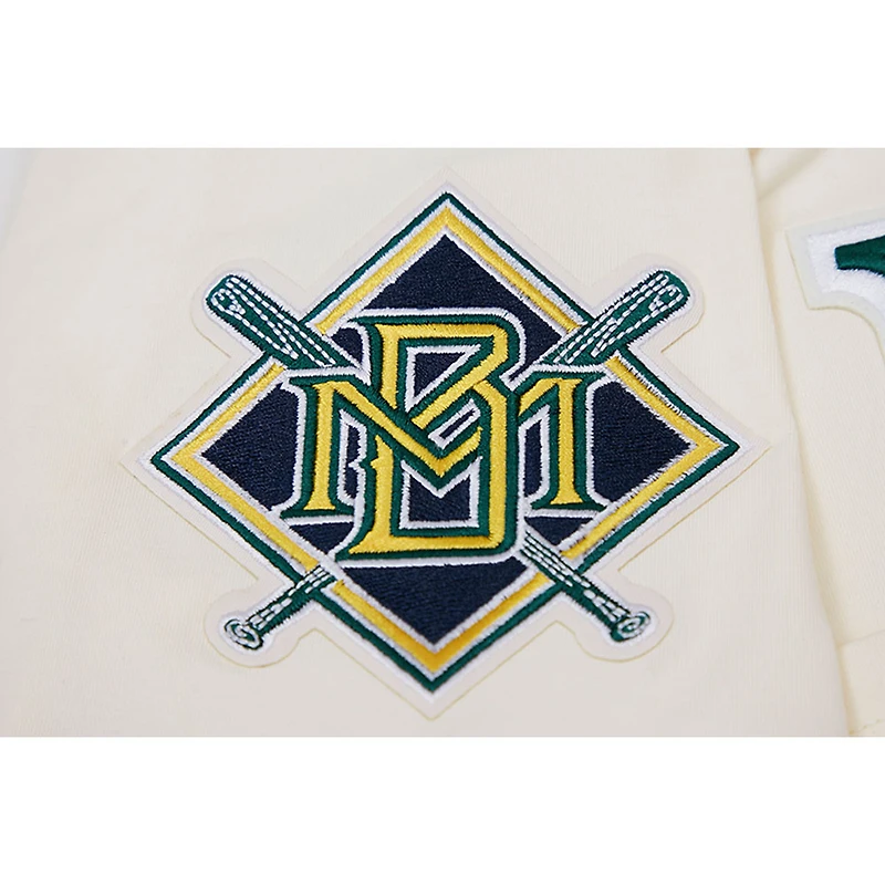 T-shirt pour homme Pro Standard Cream Milwaukee Brewers Cooperstown Collection Old English