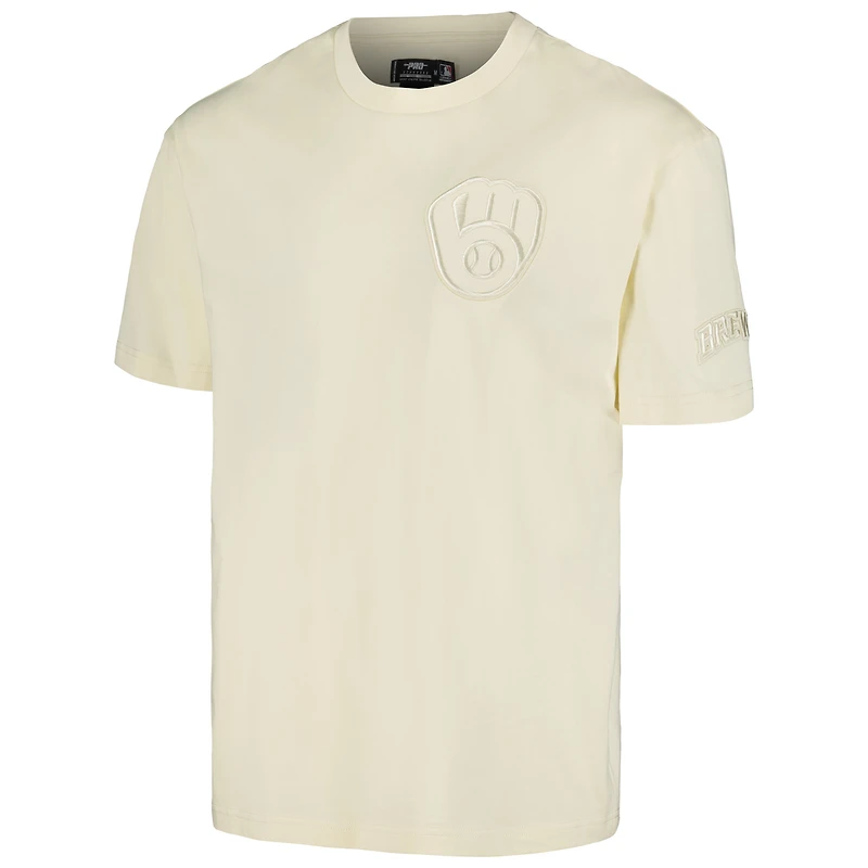 Men's Pro Standard Cream Milwaukee Brewers Oversized Neutral CJ Dropped Shoulders T-Shirt