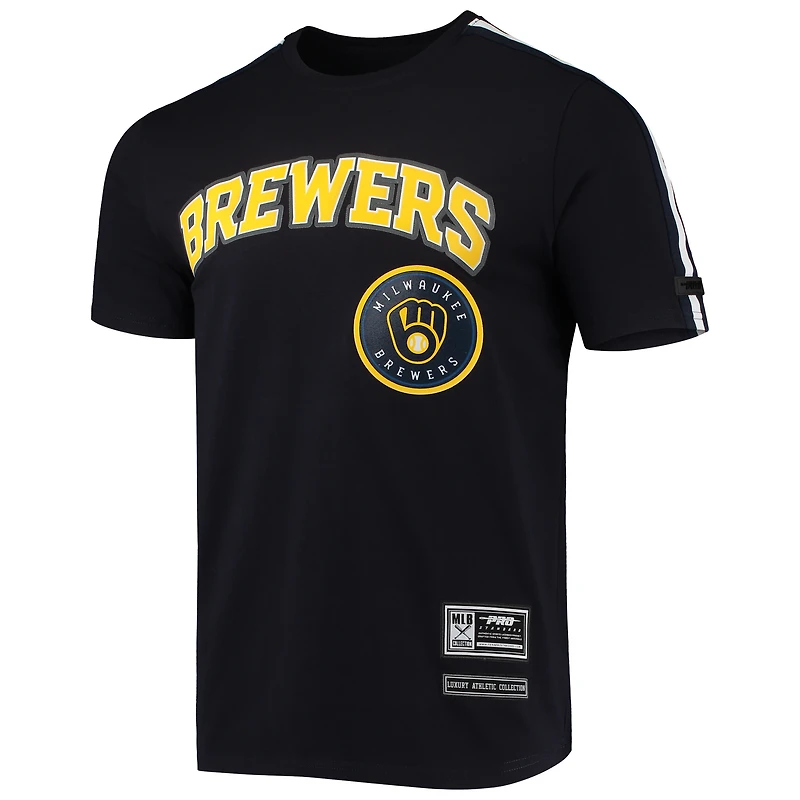 Men's Pro Standard Navy/ Milwaukee Brewers Taping T-Shirt