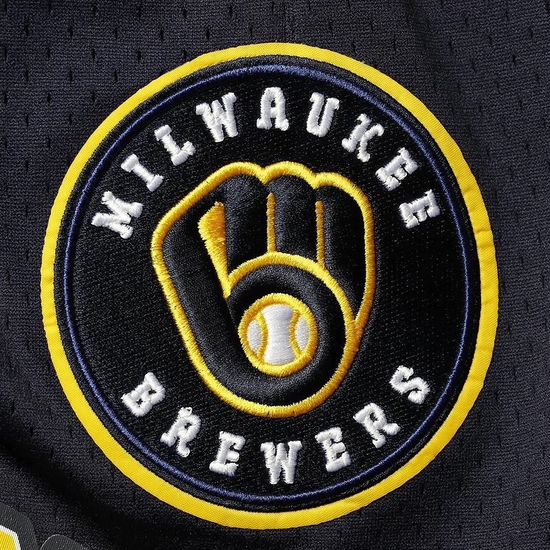 Short en maille à logo Milwaukee Brewers Pro Standard bleu marine pour homme