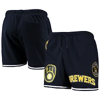 Short en maille à logo Milwaukee Brewers Pro Standard bleu marine pour homme