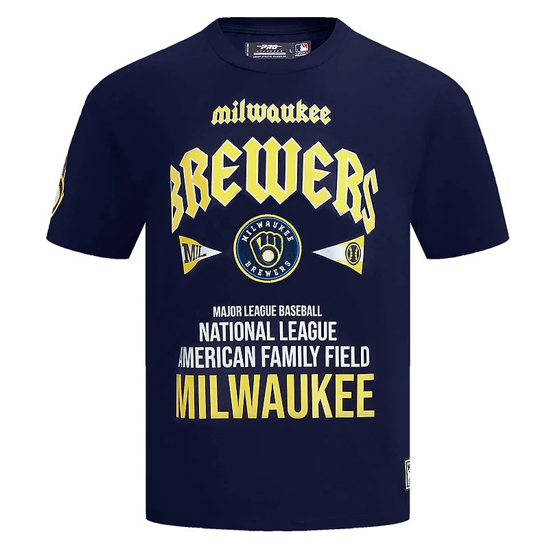T-shirt surdimensionné City Tour Pro Standard pour hommes, bleu marine, Milwaukee Brewers