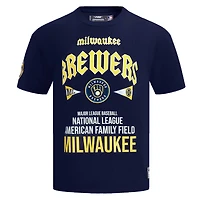 T-shirt surdimensionné City Tour Pro Standard pour hommes, bleu marine, Milwaukee Brewers