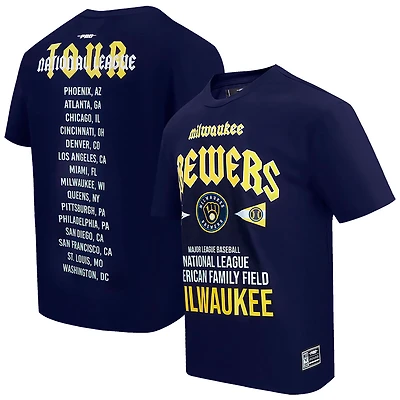 T-shirt surdimensionné City Tour Pro Standard pour hommes, bleu marine, Milwaukee Brewers