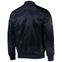 Veste à boutons-pression en satin Pro Standard Milwaukee Brewers Wordmark pour homme, bleu marine