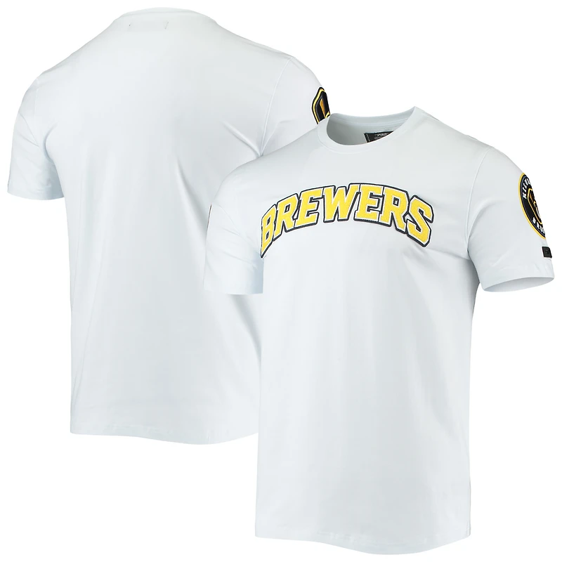 T-shirt blanc Pro Standard pour homme avec logo de l'équipe des Milwaukee Brewers