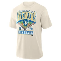 Men's Profile  Cream Milwaukee Brewers Big & Tall Screen Print T-Shirt