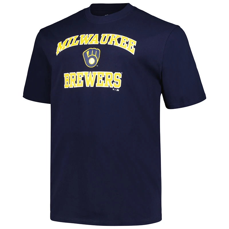 Men's Profile Navy Milwaukee Brewers Big & Tall Heart Soul T-Shirt