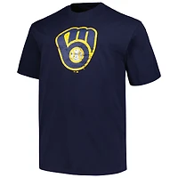 T-shirt à logo principal pour hommes Profile Navy Milwaukee Brewers Big & Tall