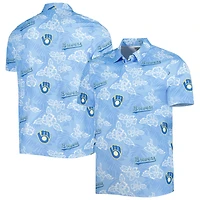 Men's Reyn Spooner Light Blue Milwaukee Brewers Big & Tall Cooperstown Collection PUA Performance Polo