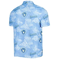 Men's Reyn Spooner Royal Milwaukee Brewers Cooperstown Collection Puamana Print Polo