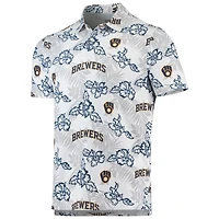 Polo Performance Reyn Spooner Milwaukee Brewers pour homme, blanc
